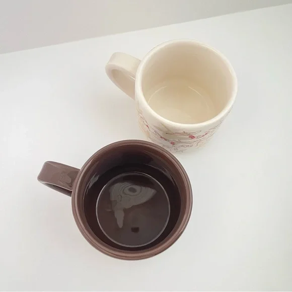 Starbucks 2009 Ceramic Stackable Mugs Cup Coffee Bean Plant Berries Design 10 OZ - Picture 4 of 8